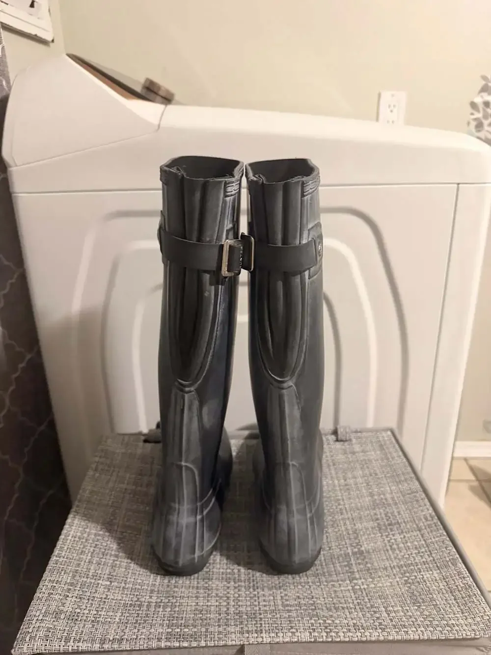 Hunter Original Tall Matte Rain Boots Dark Slate Gray Size US 9